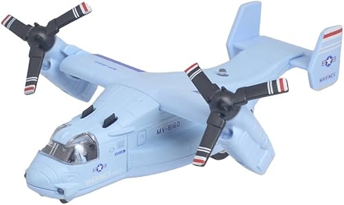Ailejia Avión de metal MV-22 Militar Osprey Transporte Helicóptero Juguete Cargo Avión Modelo Avión Ejército con Juguetes de combate de tracción