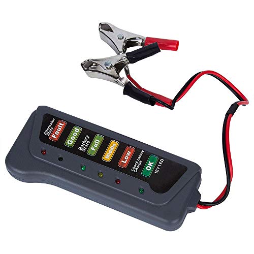Preisvergleich Produktbild TERMALY Autobatterie Tester,Messgeräte Für Auto,Autobatterie Testgerät,12V LED Batterietester, Auto- und Motorradbatterie Autobatterie tragbarer Detektor