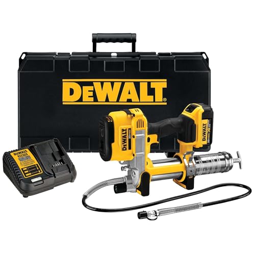 DEWALT Grease Gun Kit 20V MAX with 4.0Ah Battery and Charger, Cordless Grease Gun, LED Light, 42”...