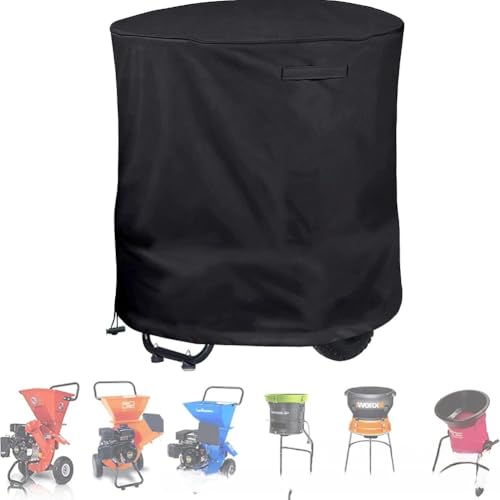 Lawnoval Housse imperméable pour déchiqueteuse à bois pour l'extérieur, tissu Oxford 210D résistant aux UV et à la poussière, convient à la plupart des déchiqueteuses de jardin, noir, 85 x 71 cm