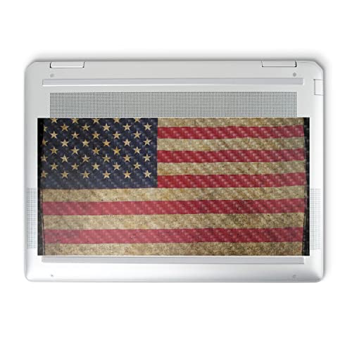 Image of MightySkins Carbon Fiber Skin Compatible with HP Spectre x360 14 inch (2022) Full Wrap Kit - Vintage Flag | Protective, Durable Textured Carbon Fiber Finish | Easy to Apply | Made in The USA