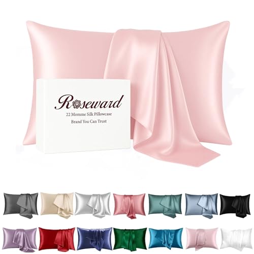 Pink Mulberry Silk Pillowcase Queen Size - 22 Momme Silk Pillow Case for Sleeping Women, Luxury Hypoallergenic Acne Pillow Case, Anti-Breakage Self-Care Item, Girly Gifts, 1 Pc 20