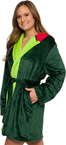 Silver Lilly Plush Hooded Women's Bath Robe - Fuzzy Short Animal Bathrobe With Hood - Fluffy Dinosaur, Lamb, Elephant By Funziez! #TOP3