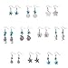 SUNNYCLUE 1 Box DIY 10 Pair Starfish Seahorse Shell Turquoise Earring Making Kit Jewelry Making Supplies Beading Starter Kits for Beginner Adults, Fish Hook, Ocean Beach Theme, Instruction