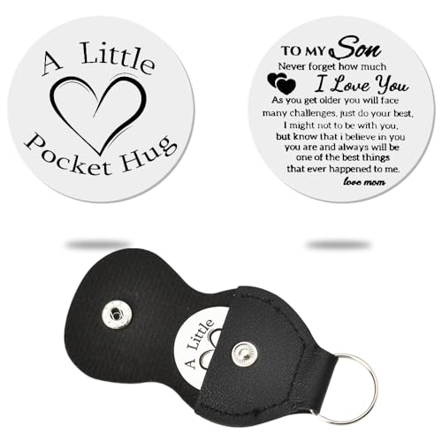 Pocket Hug Token for Son Keyring for Son in Law Birthday Gifts for Men I Love You Son Gifts from Mum Mother and Son Graduation Gifts for Him Good Luck Gifts for Boys Sons Presents for Kids Adults