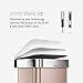 simplehuman 45 Liter Rectangular Hands-Free Kitchen Step Soft-Close Lid, Rose Gold Stainless Steel Trash can