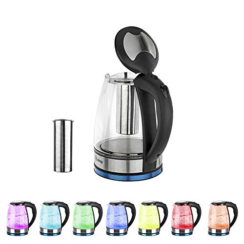 Hervidor eléctrico de vidrio 1.8L con luz LED y 1200W miniatura 1