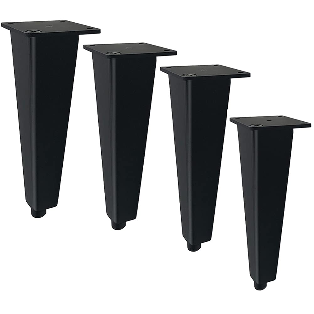 4Pcs Black Metal Furniture Sofa Legs, Table Legs,Brushed Nickel Finish, Sofa Table Bed Legs for Sofa, Couch, Armchair, Recliner, Coffee Table & Dresser