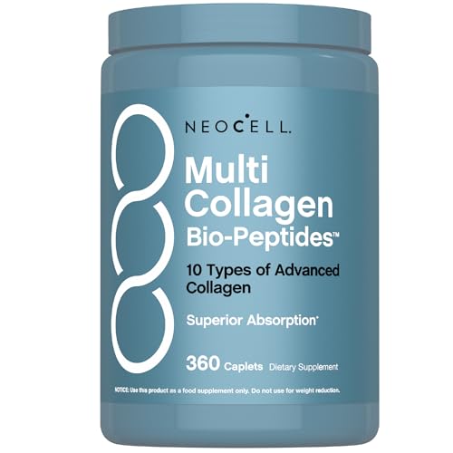 NeoCell Multi Collagen Peptides Pills | 360 Caplets | Superior Absorption | Types I, II, III IV, VIII, X, XII, XXII | for Women and Men