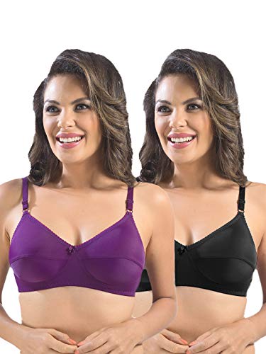Image of SONARI Womens Cotton Everyday Bra | Non Padded, Wire Free, Comfortable Bra with Seamed Cups | Medium Coverage, Hook and Eye Closure for Everyday Wear | Adjustable Strap for a Customized Fit - Loreal