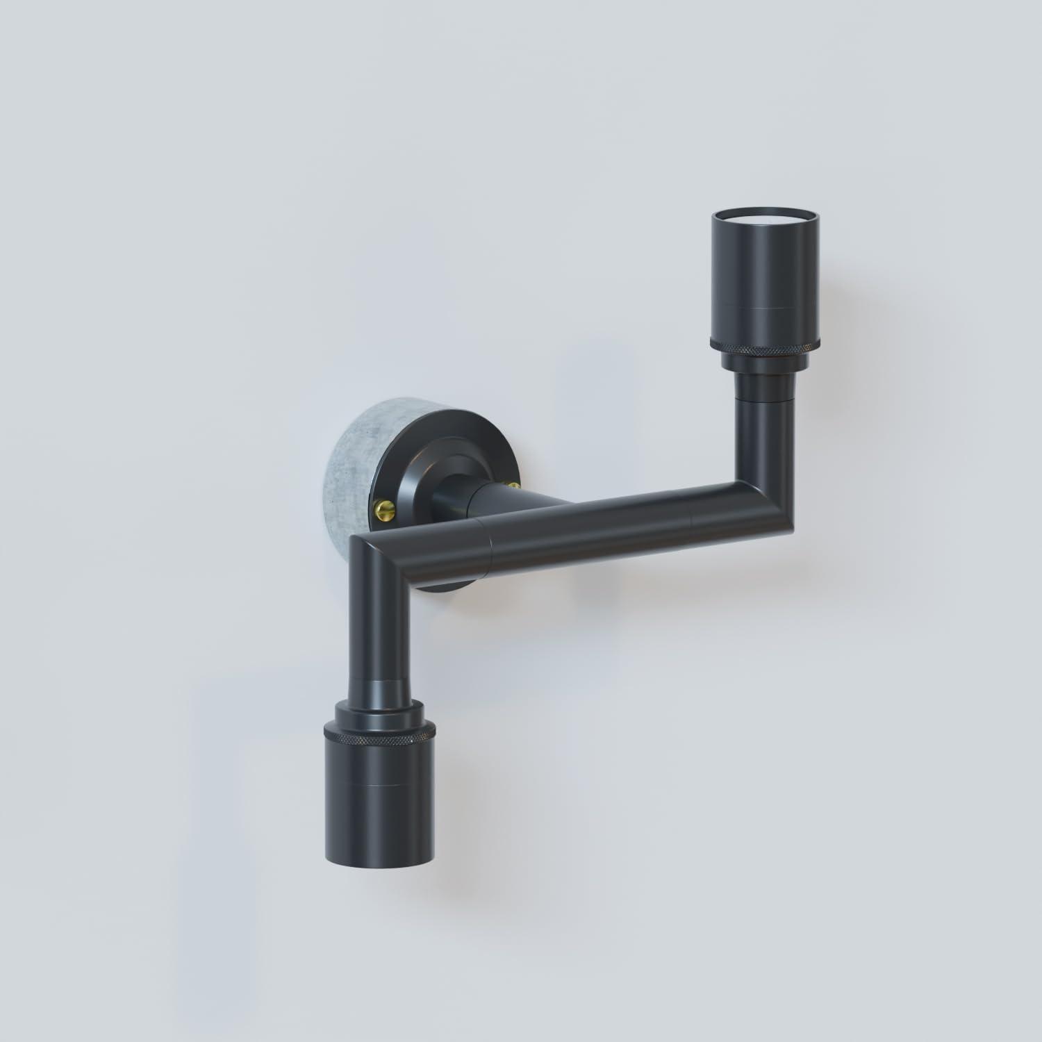 Industrial 2 Way Wall Lights - Metal 20mm Conduit Pipe Modern Dual Bulb Design Wall Scone E27 Base Lamp Holder Fitting Wall Mounted Fixture for Living Room Kitchen EPC A+(Black - With Out Bulb)