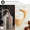 Krups Essential, Machine à café grain, Expresso automatique, 2 tasses simultanées, Ecran LCD, Nettoyage automatique, Buse vapeur, Pot à lait inox Cappuccino, Noire, EA816031