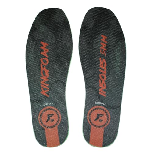 FOOT PRINT INSOLE KINGFOAM FLAT INSOLES CUTTING TYPE BLACK CAMO/RED 5mm (LARGE (27cm�`32cm))