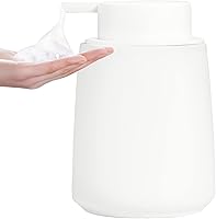 Vista 1 de Dispensador de Jabón de Manos de Espuma Blanco - Dispensador de Jabón Espumoso de Cerámica de 12 Oz con Bomba Negra Fácil de Presionar