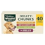 WINALOT Meaty Chunks Adult Wet Dog Food Mixed in Jelly Beef, Chicken, Lamb 40x100g Pouches