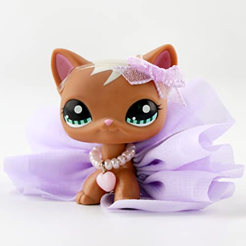 MINITOY-Pet-Shop-lps-Shorthair-Cat-1170-Brown-Body-Blue-Eyes-with-LP-Accessories-Collier-ordinateur-portable-boucles-doreilles-Rare-Toy-Figure-Collectable-Boys-Girls-Kids-Gift-Set