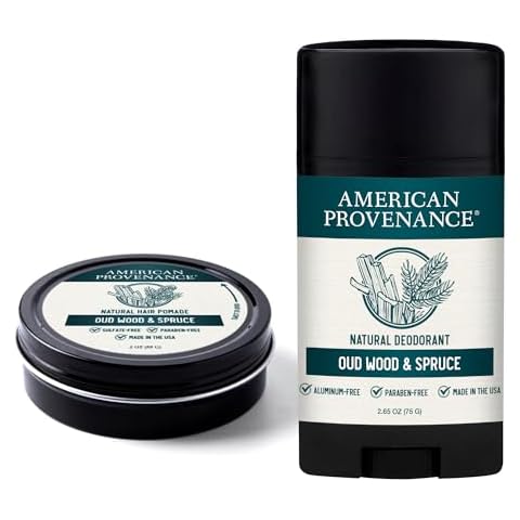 American Provenance Essential Grooming Bundle | Oud Wood & Spruce Deodorant and Hair Pomade Cover