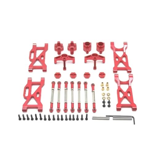 Rc Special Connecting Rod for WLtoys 104001 Metal Rear Wheel Cup C-for Seat Front Steering Cup Pull Rod for Swing Arm Rc Model Crawler Car Truck for Buggy Parts Replacement Use(Red)