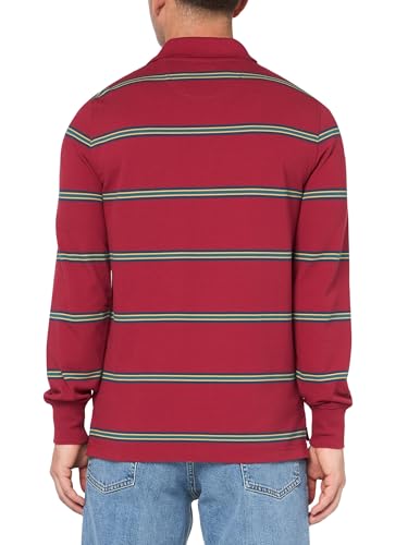 Brooks Brothers Men's Long Sleeve Cotton Pique Stretch Logo Striped Polo Shirt2