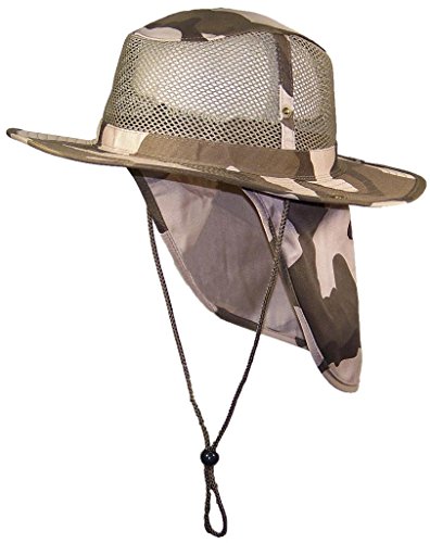 Image of Tropic Hats Summer Wide Brim Mesh Safari /Outback W /Neck Flap & Snap Up Sides