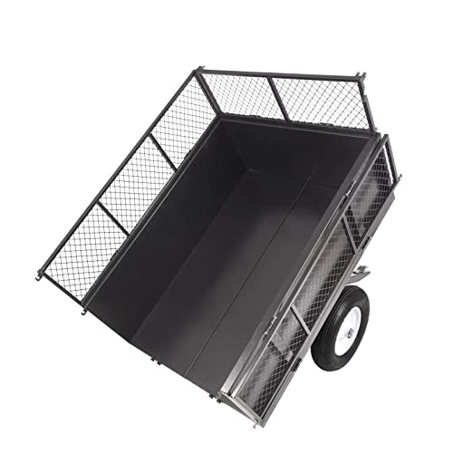 Foto von Anhänger Kippanhänger 300kg, Kippanhänger für Rasentraktor,Gartenanhänger Gartenwagen Transportwagen