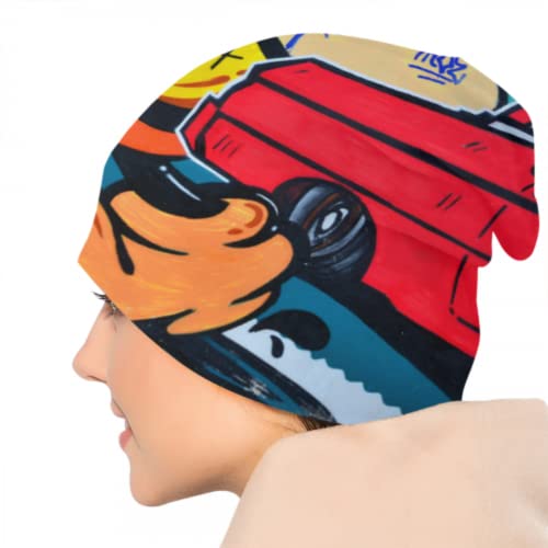 Art-Block-Unique-Character-Graffiti-Girls-Skull-Cap-Kid-Knit-Beanie-Skull-Cap-Beanie-Girls-Knitted-Hat-3D-Printed-Adult-Comfortbale-Soft