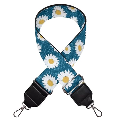 Image of TODIYADDU White Daisies Crossbody Strap with Metal Buckle Strap for Purse Wide Purse Straps Replacement Crossbody Long Crossbody Strap Bag Strap Crossbody Guitar Bags