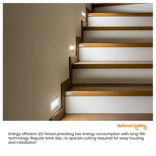 National Lighting Brick Lights Outdoor - Marine Grade Stainless Steel Finish - LED Plain Brick Light Recessed - Outdoor Garden Pathway - IP44 Rated - Integrated Lamp Cool White 4000K 200 Lumens - Image 5