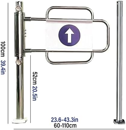 Automatic Swing Gate One-Way Door, Stainless Steel Safety Gate for Aisles, Parks & Stores, 33.5in Load-Activated Automatic Swinging Device