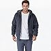MINANUO Plain Grey Zip Up Hoodie Mens Warm Lightweight Sherpa Fleece Lined Full Cute Sports Sweatshirts Fashion Fabric Coats Cold Winter Thick Work Jackets for Men Tall with Hood(Grey 08, L)