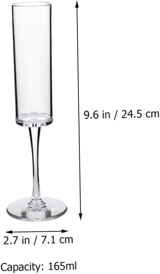 Flutes 4pcs Bulk Unbreakable Glass Goblets Elegant Wine Tumbler for Home/party