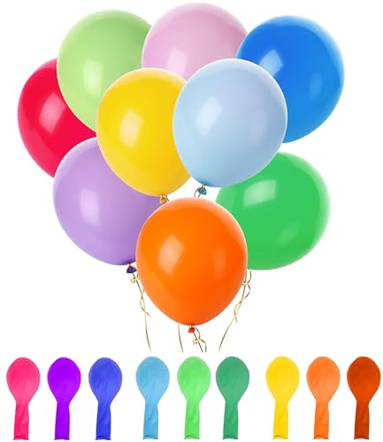 GENZY 200 Balloons Assorted Color Party Balloons 12 Inches Latex Balloons Multicolor Balloon Bright Color Party Decoration Balloons for Birthday Weddings Party Supplies Christmas (100 x 2)