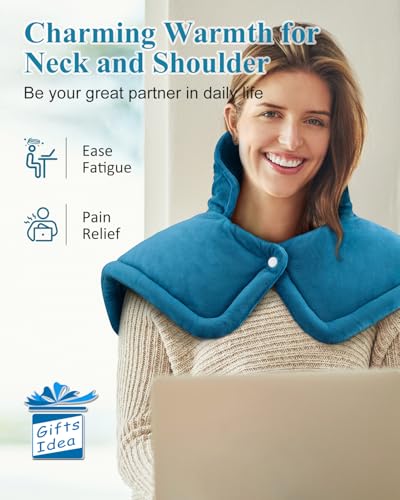 Image of Heating Pad for Neck Shoulders Back, Electric Heat Pads, Weighted Heated Wrap for Daily Relax 6 Heat Settings 4 Auto Timers, Birthday Gifts for Women Men Mom Dad Wife Husband, 24 inchx33 inch, ETL Certified
