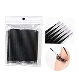  fedsjuihyg 100pcs / Set One-use Microbrush Applikatoren Wimpern Extensions Bürste Einzelne Wimper Entfernen Swab Mascara Applikator Make-up Schönheit Werkzeuge 1.2mm (schwarz) Schönheit Wimper