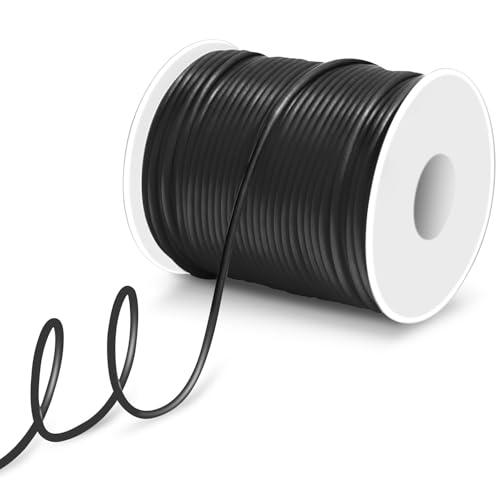 164ft 2mm Barber Cords for Knitting Hollow Pipe Rubber String Stitch Holder for Knitting Cords Pony Bead Lacing Silicone String Bracelet Necklace Jewelry Making 1mm Hole Rubber Tube 1 Roll