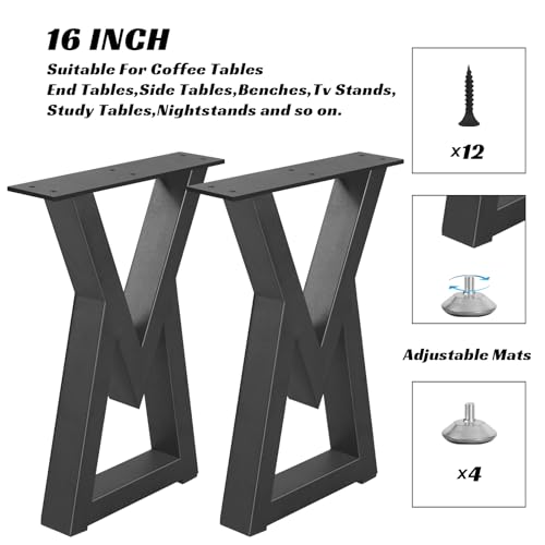 Rioychan RIOY016-CA 16 '' Metal Bench Legs, Desk And Coffee Table Legs Heavy Duty Iron Furniture Legs thumb #4