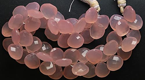 Calcédoine rose en cœur 12mm pour personnaliser vos bijoux bohèmes