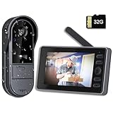 ZAIDER テレビドアホン カメラ付き インターホン 工事不要 【2025改良|自動録画＆遠隔監視】 ドアホン ワイヤレス 2.4GHz 双方向通話 暗視撮影 超広角 IP65防水 防犯対策 玄関/屋外 日本語説明書＆32GB microSDカード付属