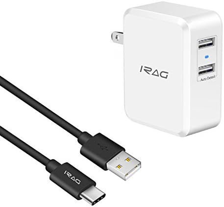 iRAG Charger for Google Pixel/Pixel XL/2/2 XL/3/3 XL-24W 4.8A Dual USB Home Wall Charge Adapter with Foldable Plug and 6 FT Type C to A Charging Cable Cord