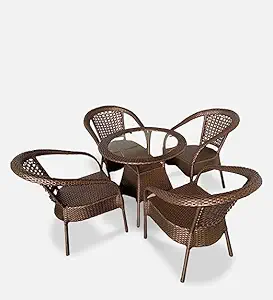A Star D-8|Outdoor |Indoor |Living Room| Balcony| Garden| 4Chair + 1Table Furniture Set| Coffee Chair Table Set| Powder Coated|