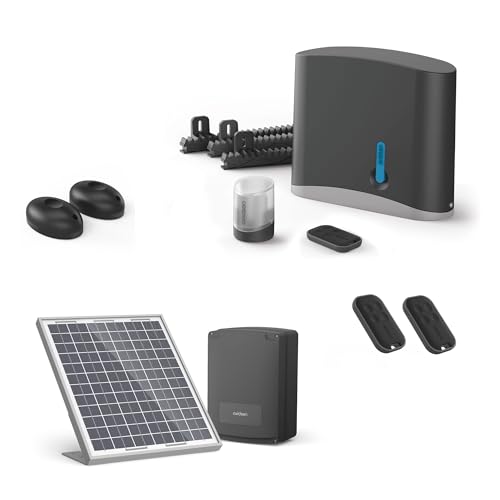 Avidsen Zenia SE, Motorisation Portail Coulissant Solaire, Kit Automatisme Complet, Jusqu'à 4m et 250kg, 3m de Crémaillères, 3 Télécommandes, Panneau Solaire 20W,...