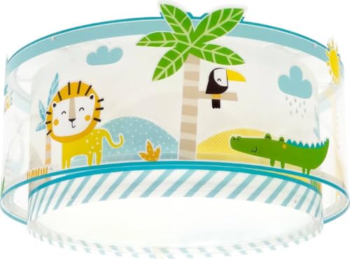 Dalber Lámpara plafón de techo infantil My Little Jungle Animales Jugla, plafones infantiles, 76116, E27
