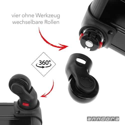 anndora 4 Rad Business Trolley TSA Office Alu Schwarz