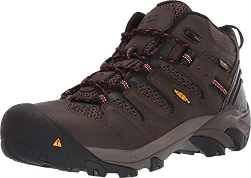 KEEN Utility Lansing Mid Waterproof Steel Toe Cascade Brown/Brindle 13 EE - Wide