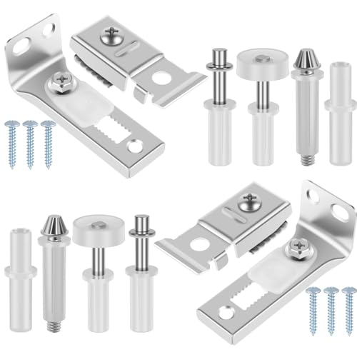 Kit de reparación de herrajes para puerta bifold, set de 4 piezas en acero inoxidable, partes de repuesto para puerta bifold, fácil instalación miniatura 1