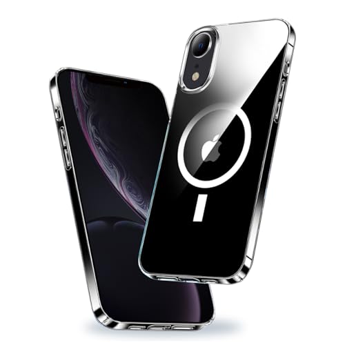 S. Tedazo Magnetic Clear for iPhone XR Case, [Compatible with Magsafe] [Wireless Charging] Shockproof Anti-Yellow and Military Drop Protection, Slim Transparent Phone Case for iPhone XR-Clear