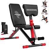 SPORTNOW Panca Palestra Pieghevole Inclinabile 6 Livelli 300 kg Rosso
