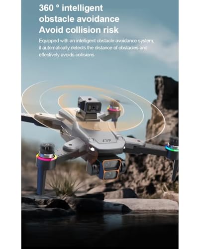 Image of Amitasha Remote Control Dual Camera Drone 4k with Brushless Motor and Obstacle Avoidance Wi-Fi Selfie Gesture RC Quadcopter with Rechargeable Battery 4.5 Inch LCD Display