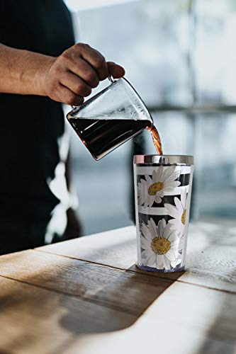 Cuajh Daisy Music Note Travel Coffee Mug For Woman Girl, Insulated Tumbler With Lid For Wife Girlfriend Birthday Gift, 14 Ounces #TOP4