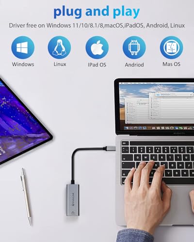 Image of USB c to ethernet Adapter,ethernet to USB C,usbc to CAT6,Gigabit to c Port for Laptop,usbc to RJ45,USB-c to Network with 1000mbps